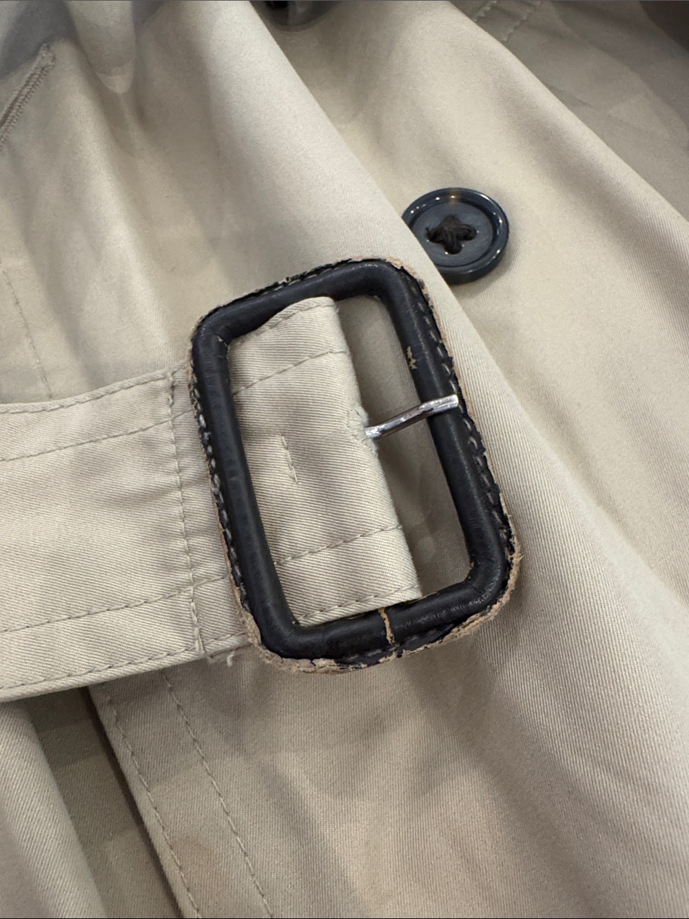 Banana Republic Khaki Double-Breasted Trench with Tie Belt - Picture 5 of 6